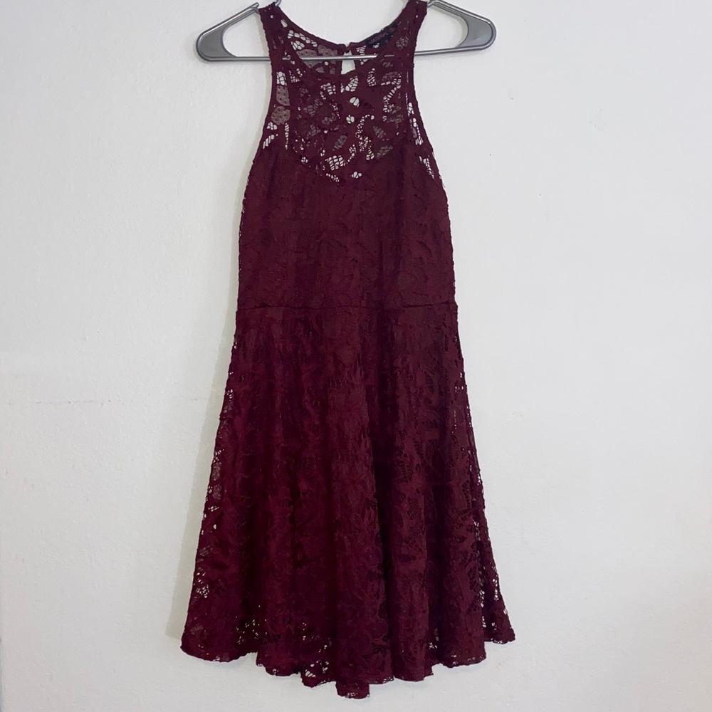 Burgundy lace dress